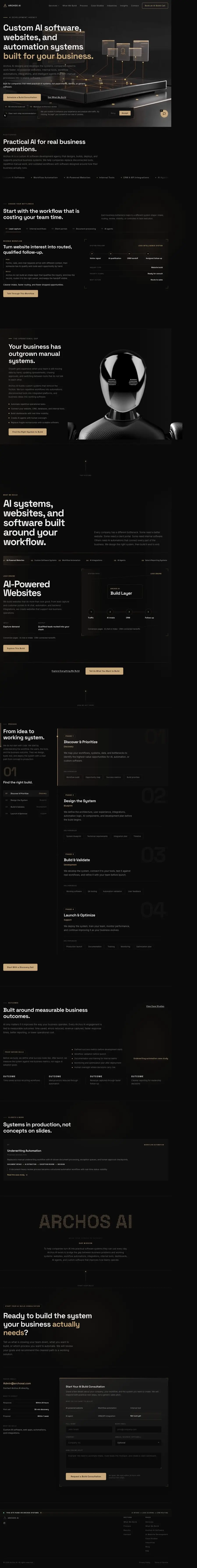 Archos AI website, full page